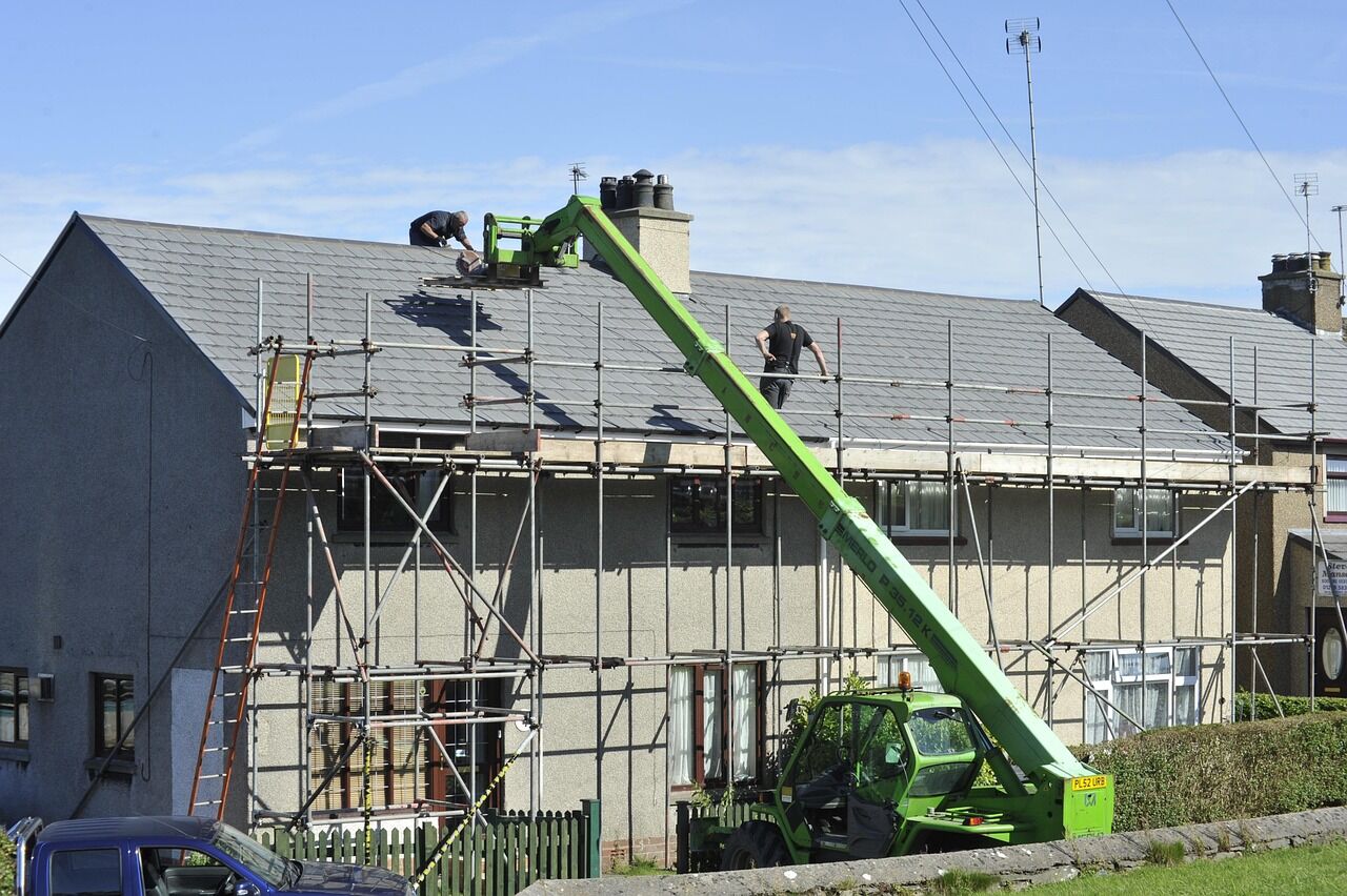 Telehandler on a building site