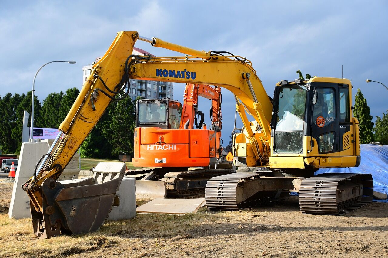 Excavators on site